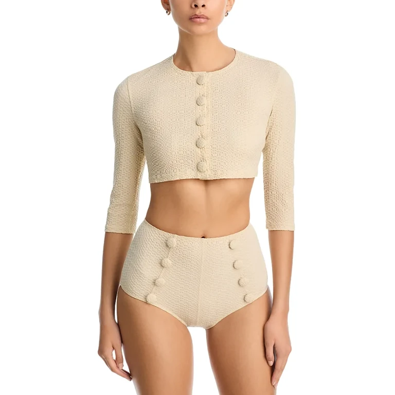 Lisa Marie Fernandez Cropped Cover-Up Cardigan
