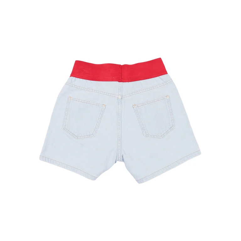 MSGM DENIM SHORTS GIRL Blue Cotton Bermuda