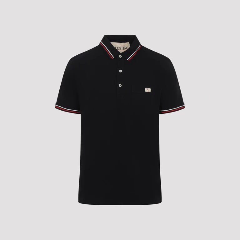 Valentino Polo Black Cotton - Men
