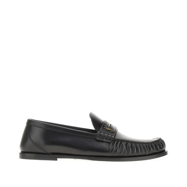 Saint Laurent Leder-Loafer mit Cassandre-Logo