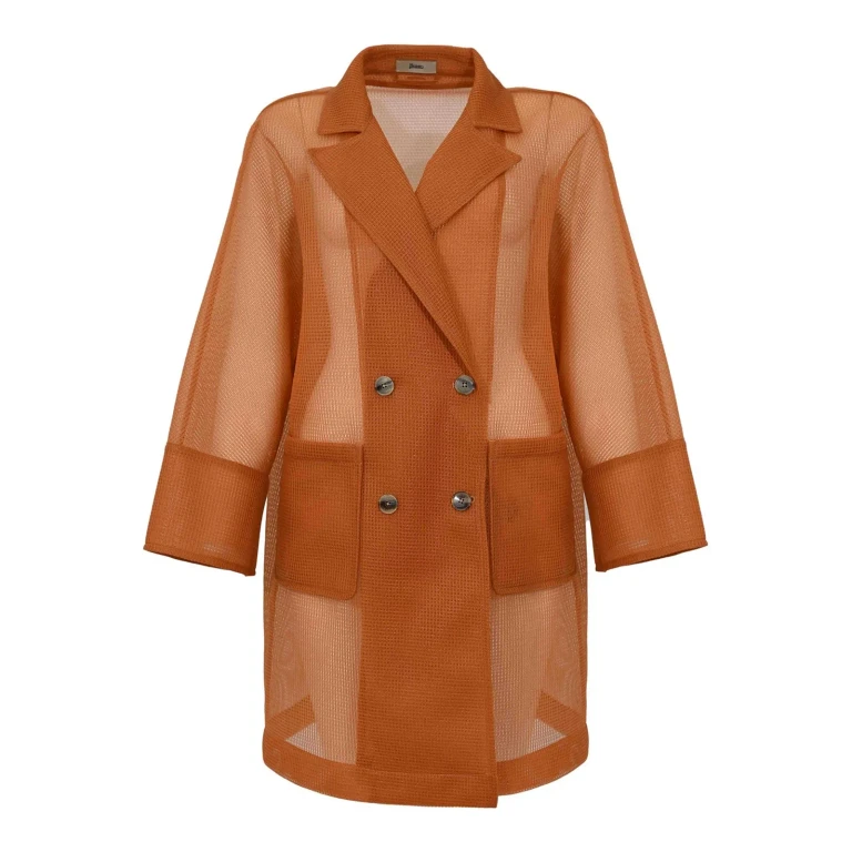 Herno Manteau Au Genou - Jaune Foncé