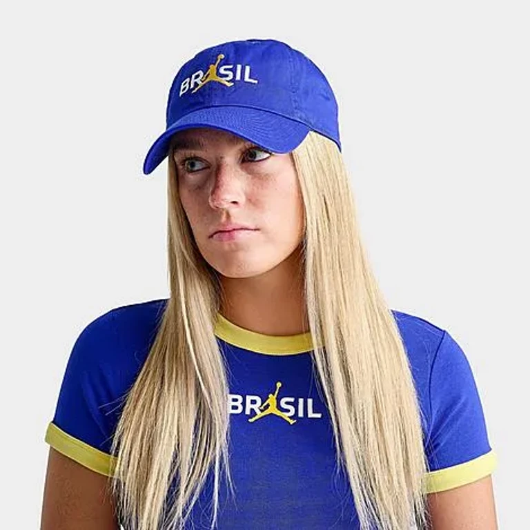 Jordan Club Brazil Unstructured Strapback Hat in Old Royal/Varsity Maize Size: M-L
