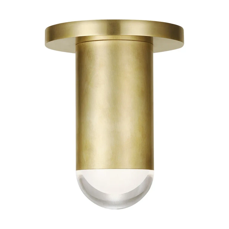 Ebell 1-Light 5.70"H LED Flush Mount in Natural Brass