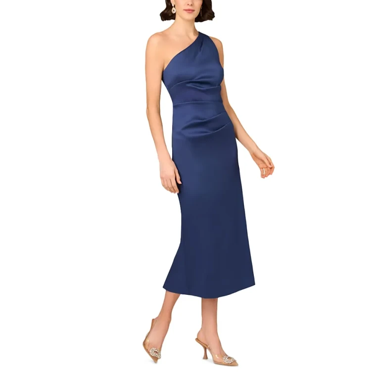 Aidan Mattox Stretch Mikado Midi Dress