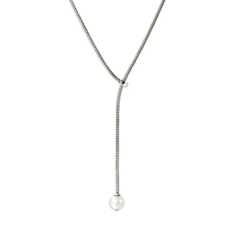 John Hardy Sterling Silver Jh Essentials Cultured Freshwater Pearl Adjustable Lariat Necklace, 23