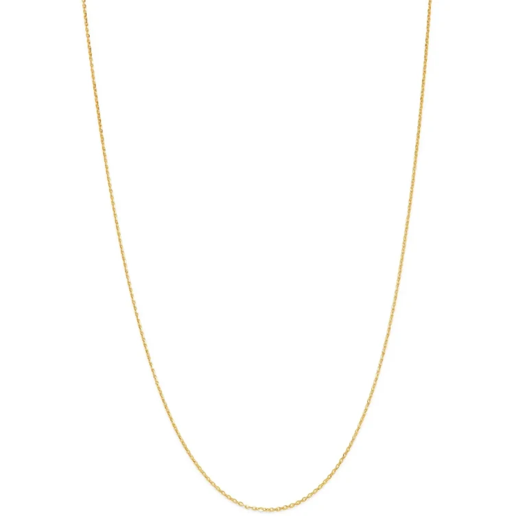 Mirror Cable Link Chain Necklace in 14K Yellow Gold, 16