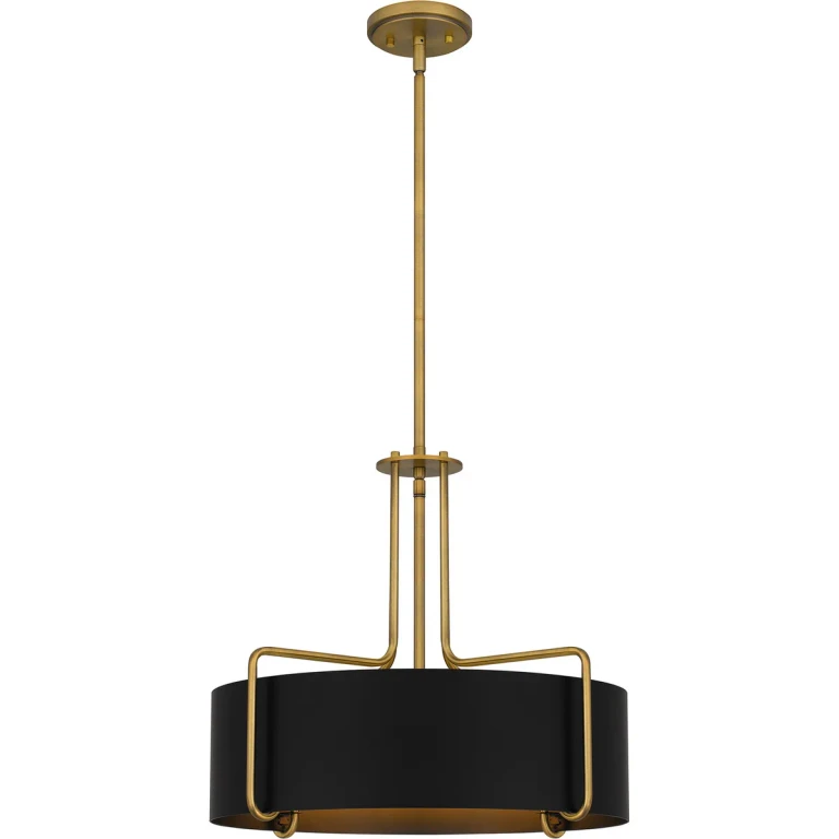 Quoizel Pendant 4-Light Pendant in Aged Brass
