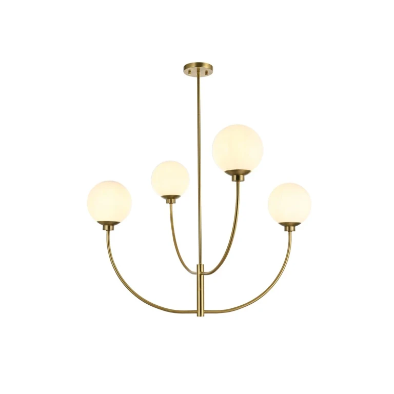 Satin Gold Four Light Chandelier from the Nyomi Collection