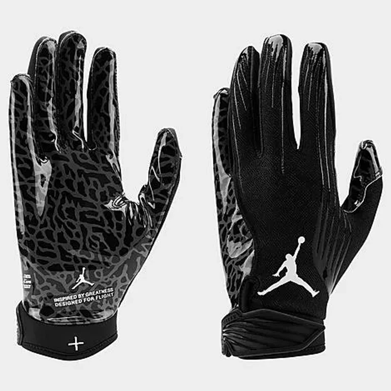 Jordan Fly Lock Football Gloves in Black/White Size: Large