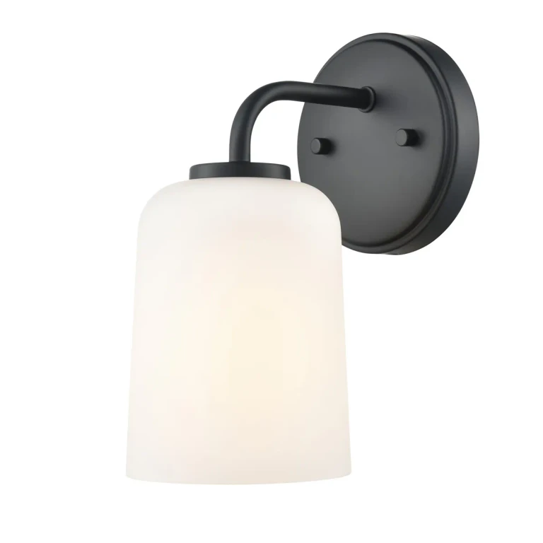 Matte Black Bathroom Vanity Light from the Laphia Collection