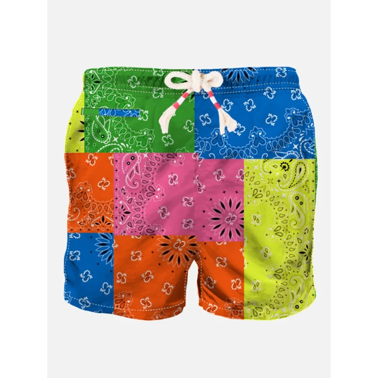 MC2 Saint Barth Caprese Multicolor Bandana Swim Shorts