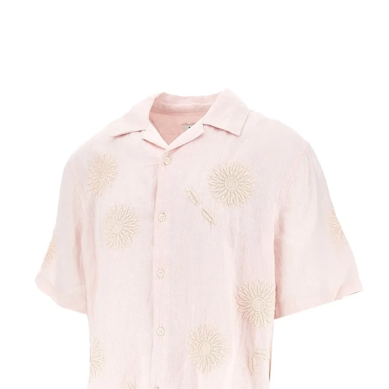 'Didcot' embroidered flowers linen shirt Man S