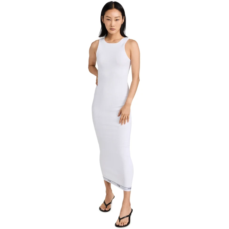 HOMMEGIRLS Rib Tank Maxi Dress White M/L