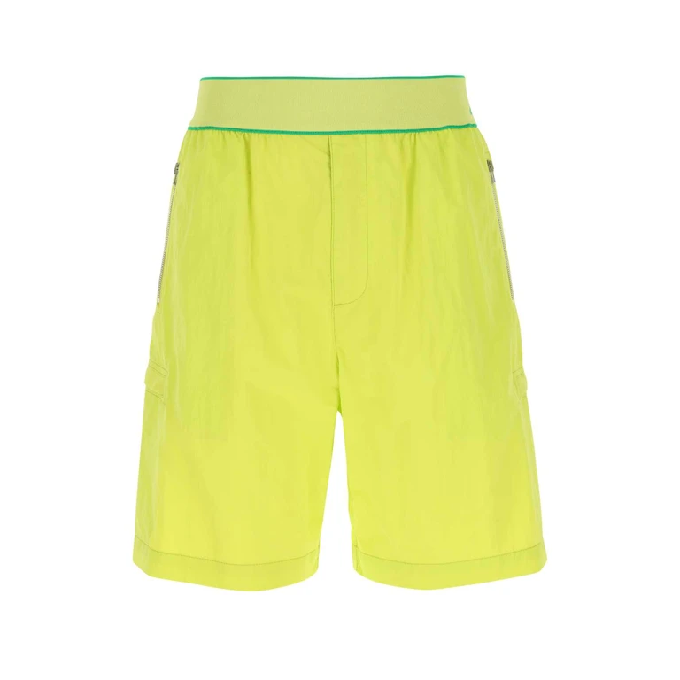 Bottega Veneta Acid Green Nylon Bermuda Shorts