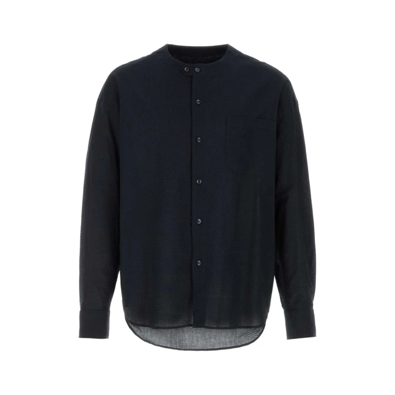 Giorgio Armani Midnight Blue Seersucker Shirt