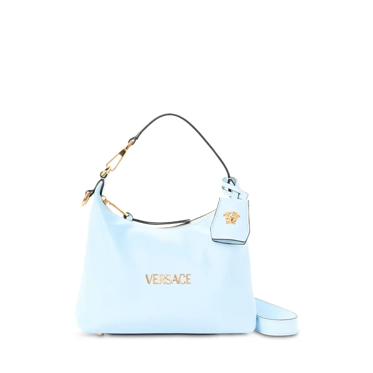 Versace Tag Leather Hobo Bag
