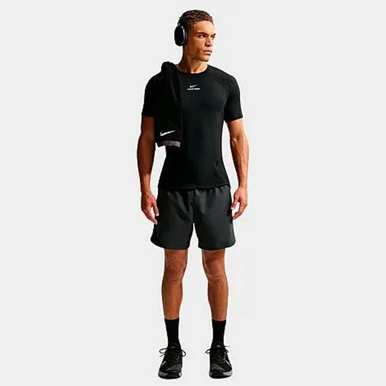 Nike Men's Pro Training Dri-FIT ADV Short-Sleeve Top in Black/White Size: XS