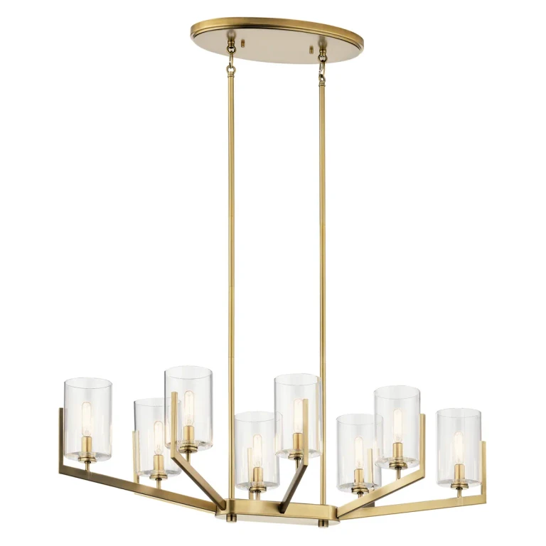 Nye 8-Light Transitional Chandelier in Brushed Natural Brass