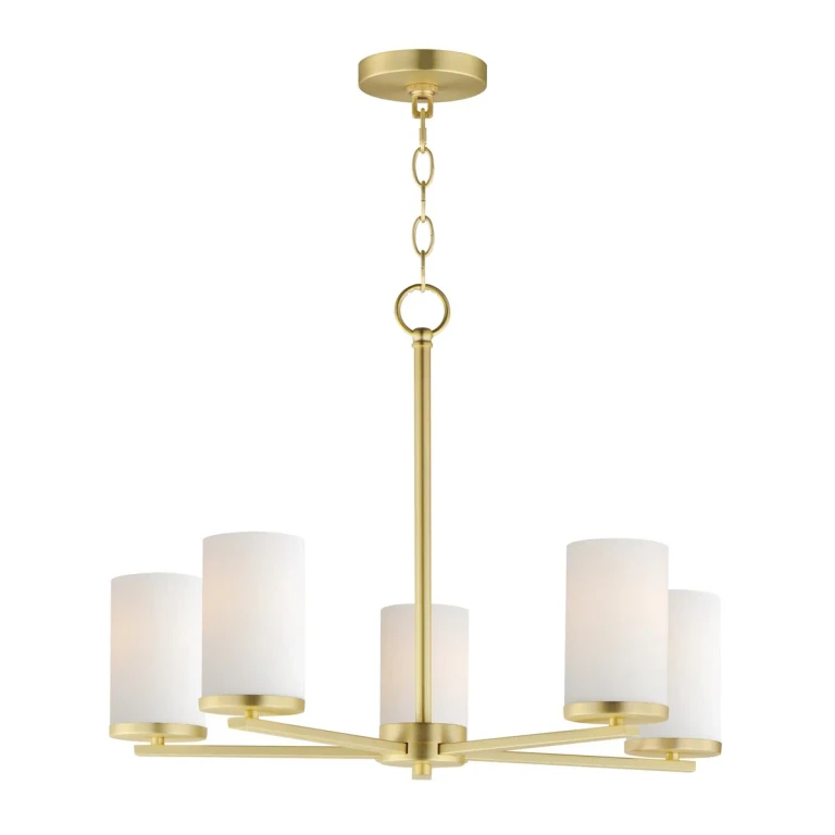 Satin Brass Five Light Pendant from the Lateral Collection