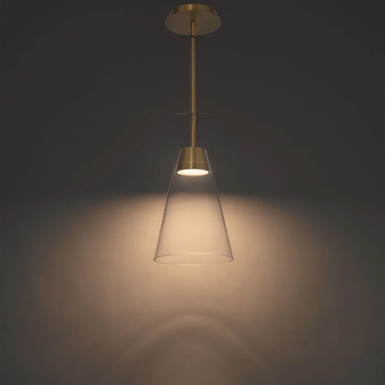 Aged Brass LED Mini Pendant from the Chandra Collection