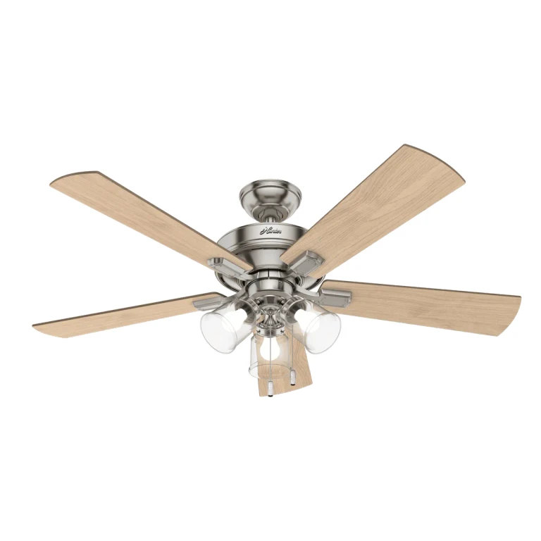Hunter Crestfield 3-Light 52" Indoor Ceiling Fan in Brushed Nickel
