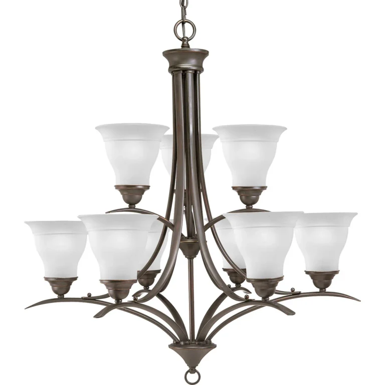 Antique Bronze Nine Light Chandelier from the Trinity Collection