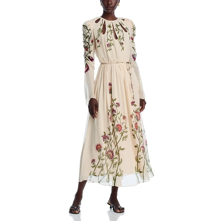 Farm Rio Romantic Nature Long Sleeve Maxi Dress