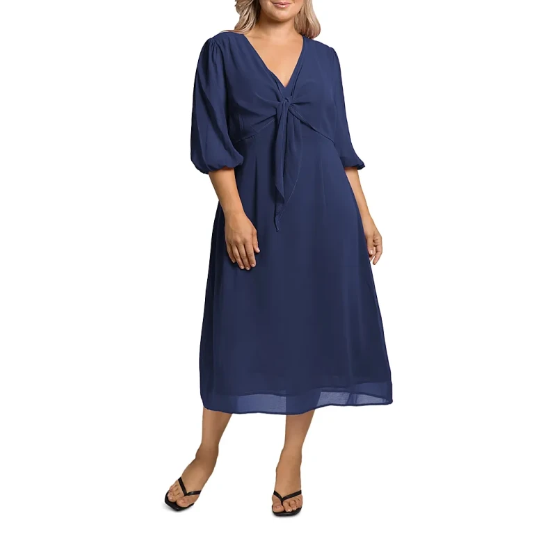 Kenna Tie Front Midi Dress
