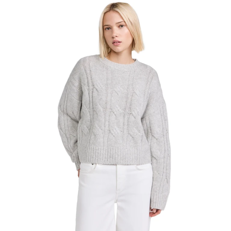 Sablyn Cable Knit Cashmere Sweater Gardenia M