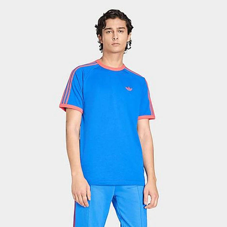 adidas Men's Originals adicolor Sport 3-Stripes T-Shirt in Blue Size: XS