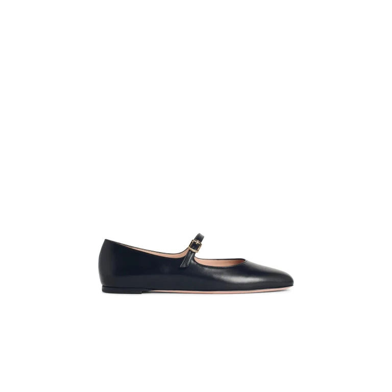 ballyrina Black Leather Ballet Flats