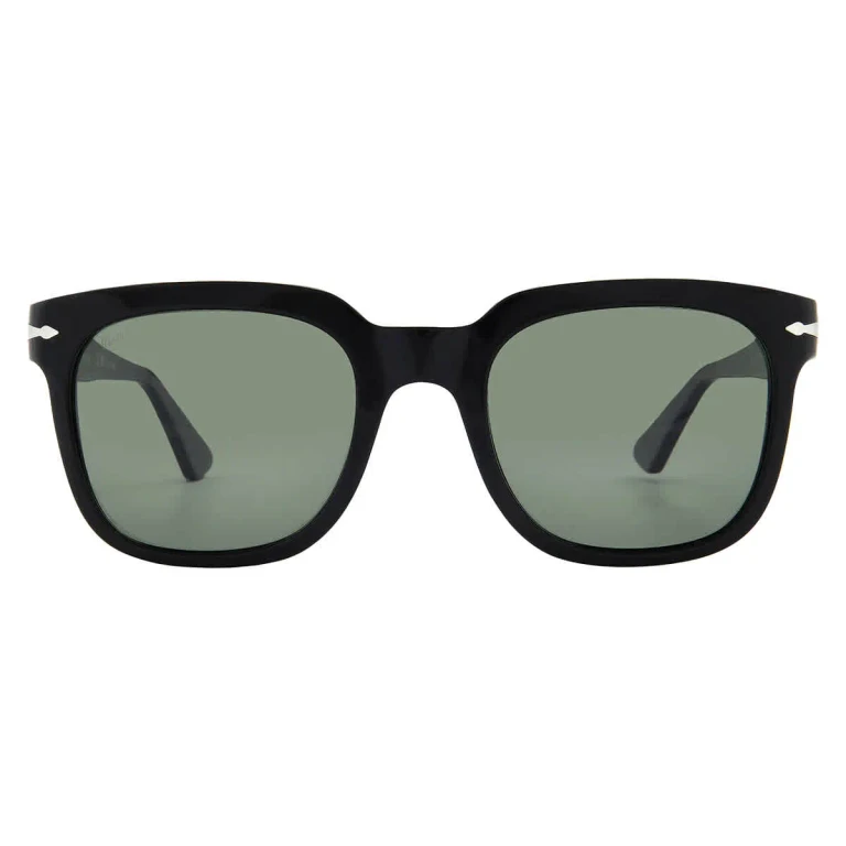 Persol Polarized Green Square Unisex Sunglasses PO3323S 95/58 53