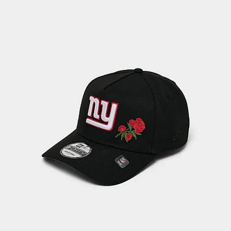 New Era New York Giants NFL Rose 9FORTY A-Frame Snapback Hat in Black/White/Red