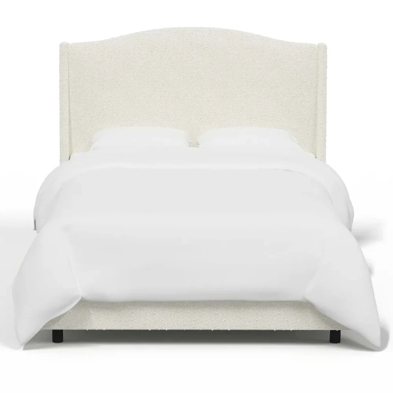 Blake Snow White King Wingback Bed - Skyline Furniture