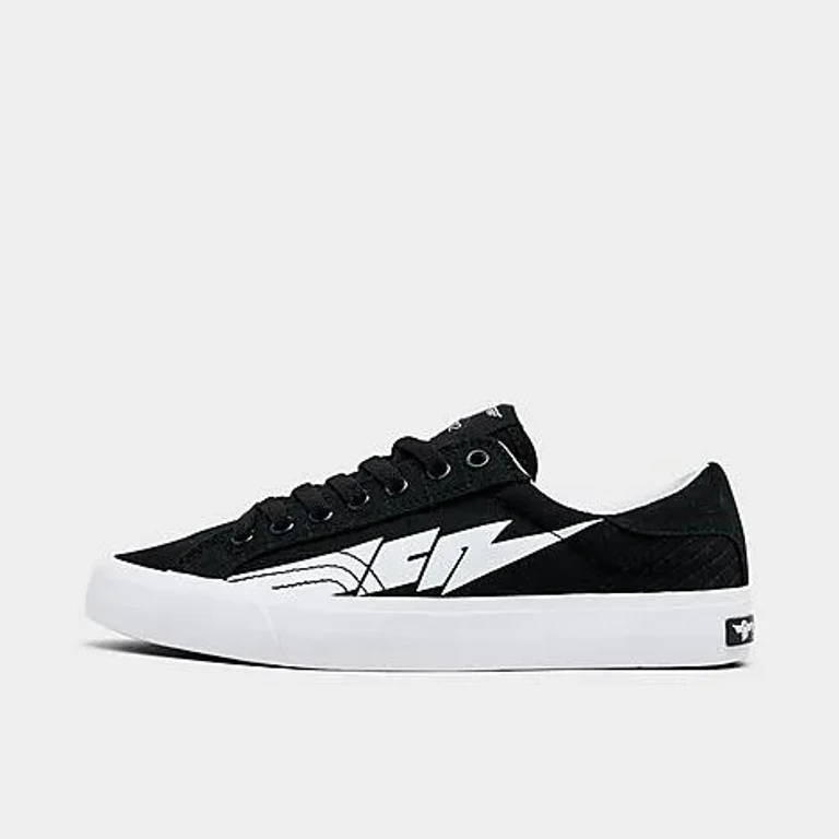 Women's Creative Recreation Zeus Lo Canvas Casual Shoes in Black/White Size: 6.5