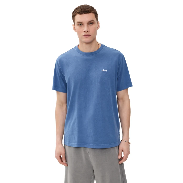 Obey Lowercase Pigment T-Shirt Pigment Electric Indigo L