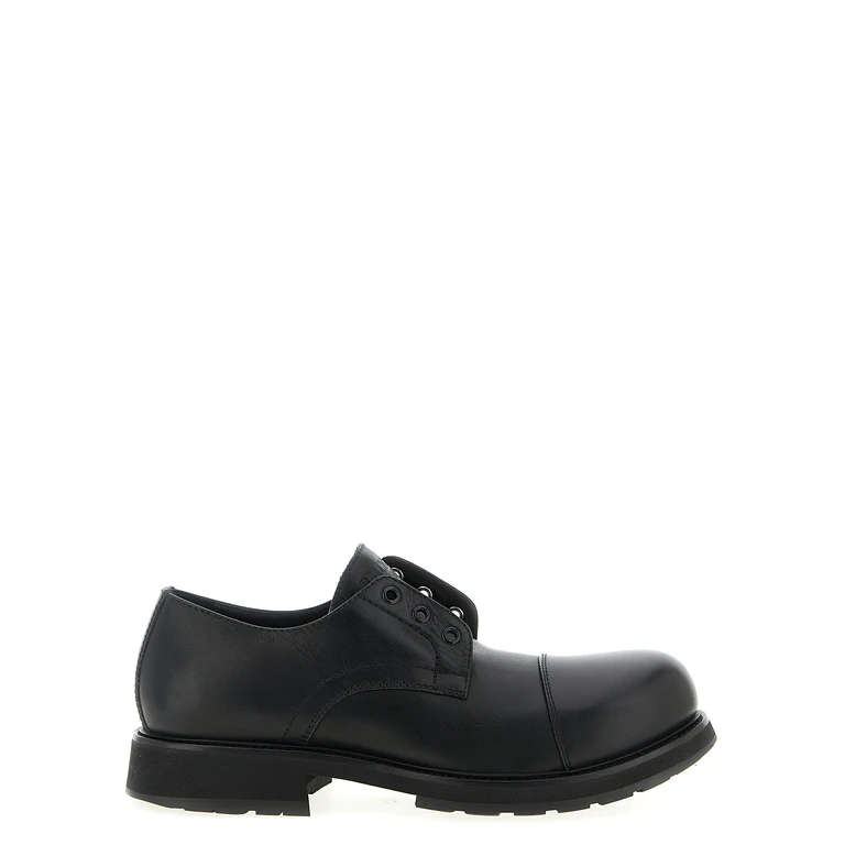 Balenciaga Black Bull Skin Slip-On Loafers - Men