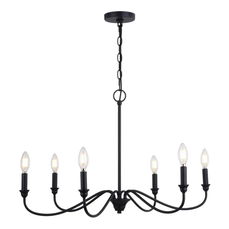 Matte Black Chandelier from the Annabelle Collection