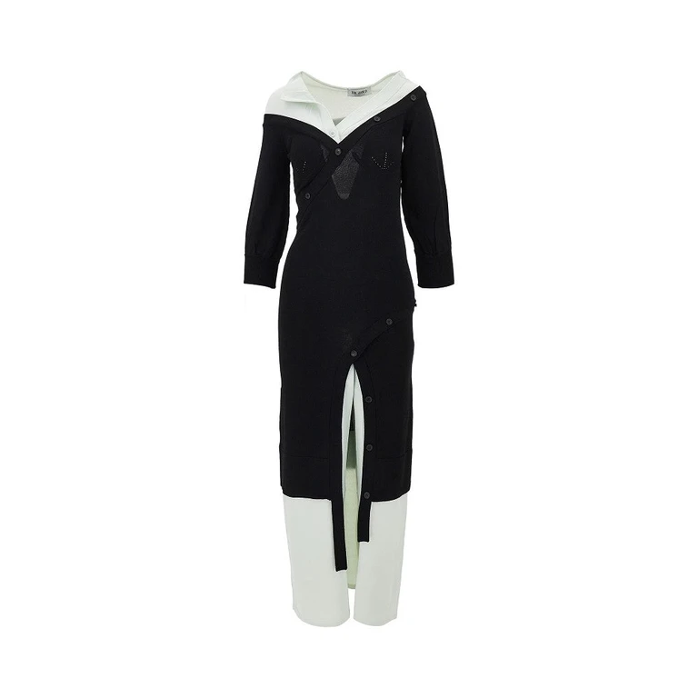 THE ATTICO Asymmetrical midi knitted dress Woman 40