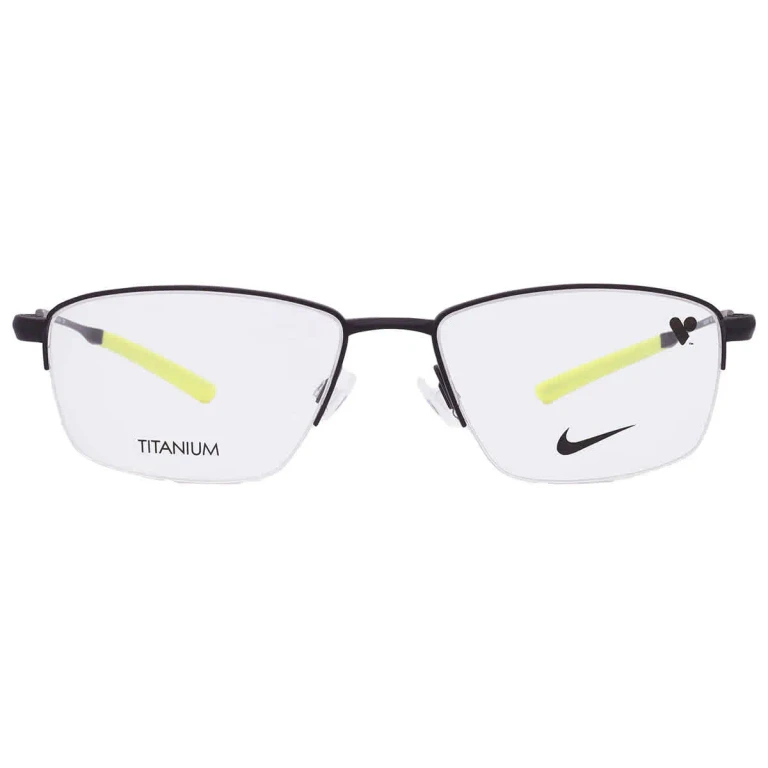 Nike Demo Rectangular Titanium Mens Eyeglasses NIKE 6045 002 54
