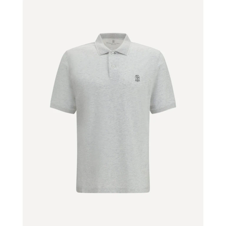 Polo em jersey de algodão Brunello Cucinelli