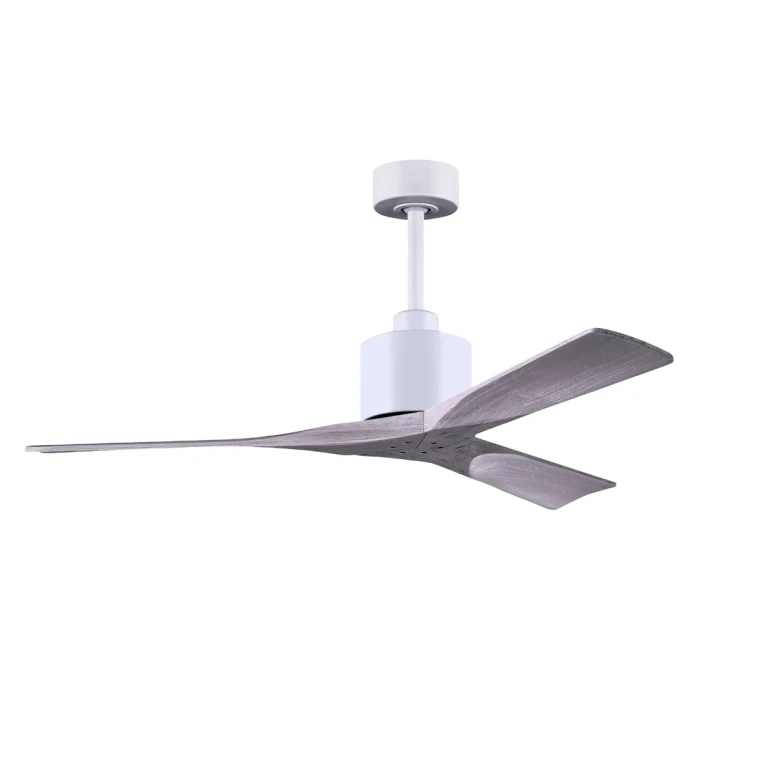 Nan 6-Speed DC 52 Ceiling Fan in Matte White with Barnwood Tone blades