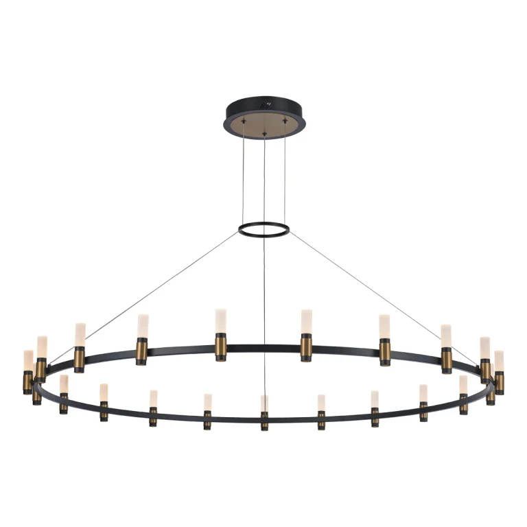 Deep Black Brass LED Chandelier from the Albany Collection