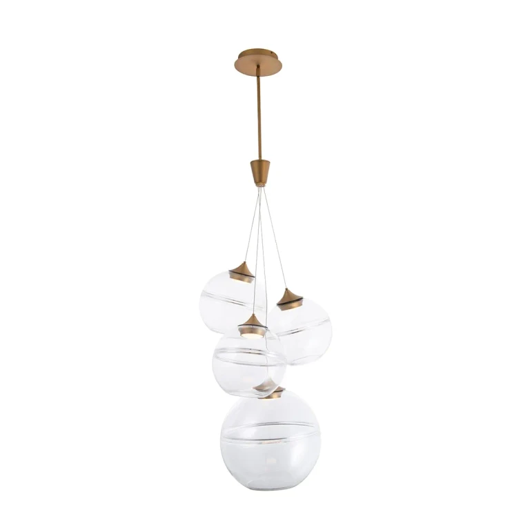 WAC Bistro 3000K 4-Light Pendant Light in Aged Brass - PD-20004-AB