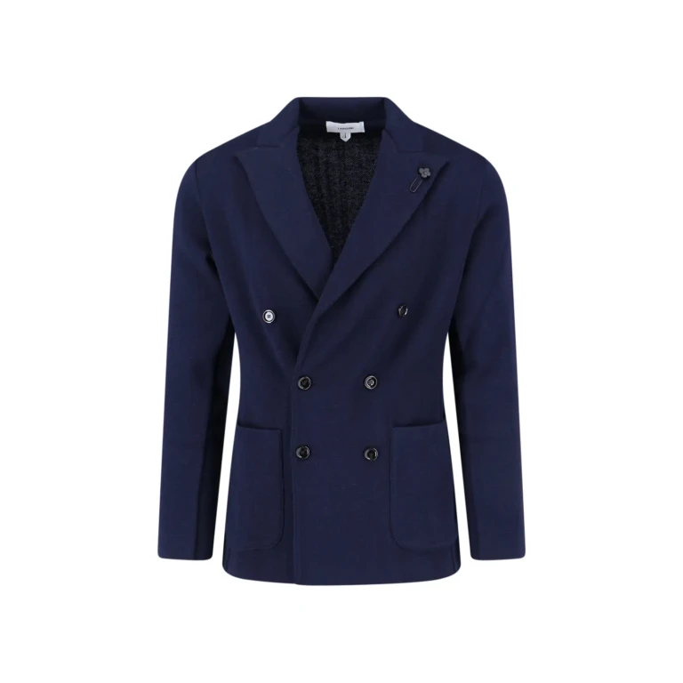 Lardini Double-breasted Virgin Wool Blazer