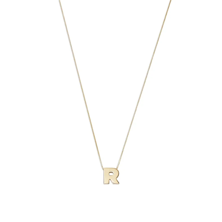 Initial Pendant Necklace in 14K Yellow Gold, 16