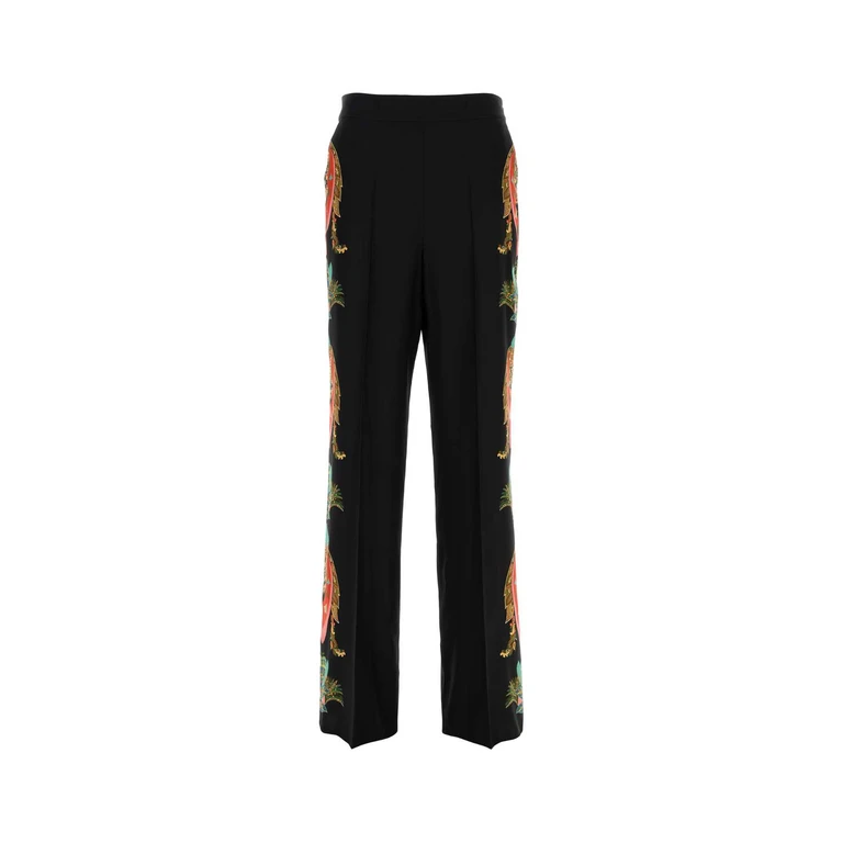 Etro Black Silk Pant Stampafdonero Exterior: Pantaloni - Women