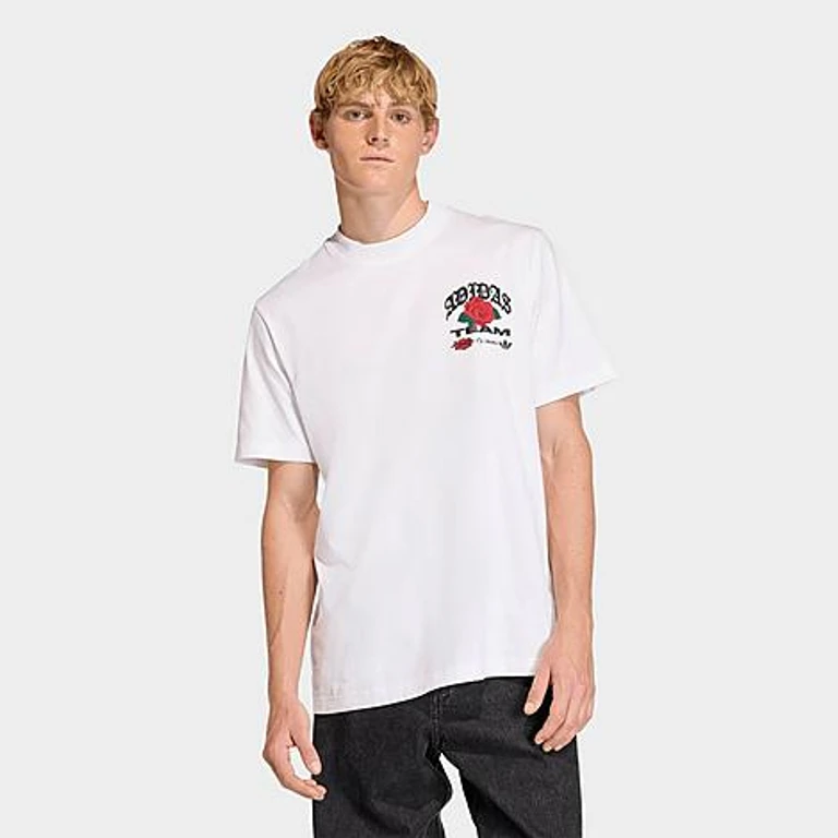 adidas Men's Roses Graphic T-Shirt in White Size: XS