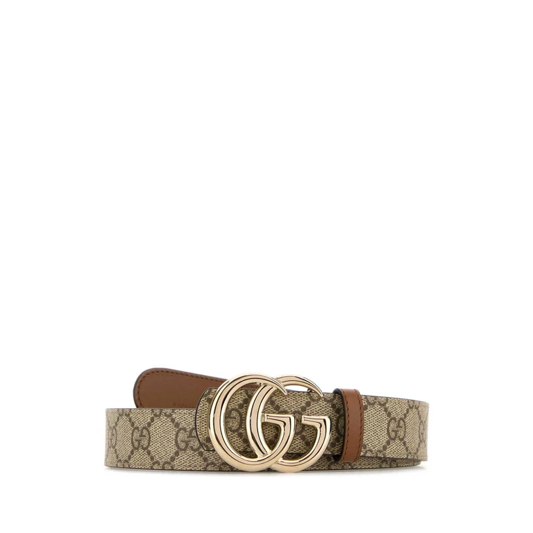 Gucci Printed Canvas Reversible Belt Beigeebonysundial Cinture - Women