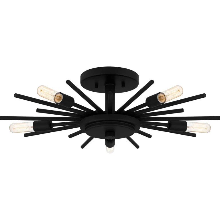 Quoizel Semi-Flush Mount 5-Light Semi-Flush Mount in Matte Black